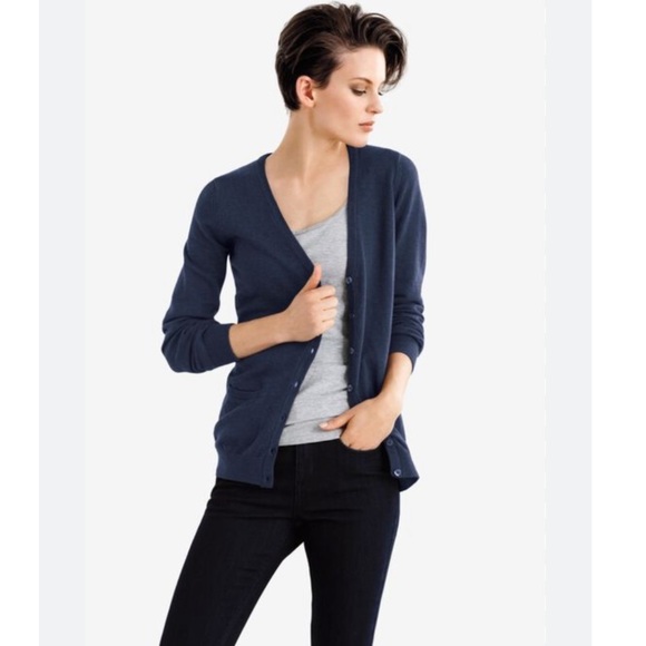 J. Crew Factory Navy 3 Button Wool Blend Cardigan - Picture 1 of 7